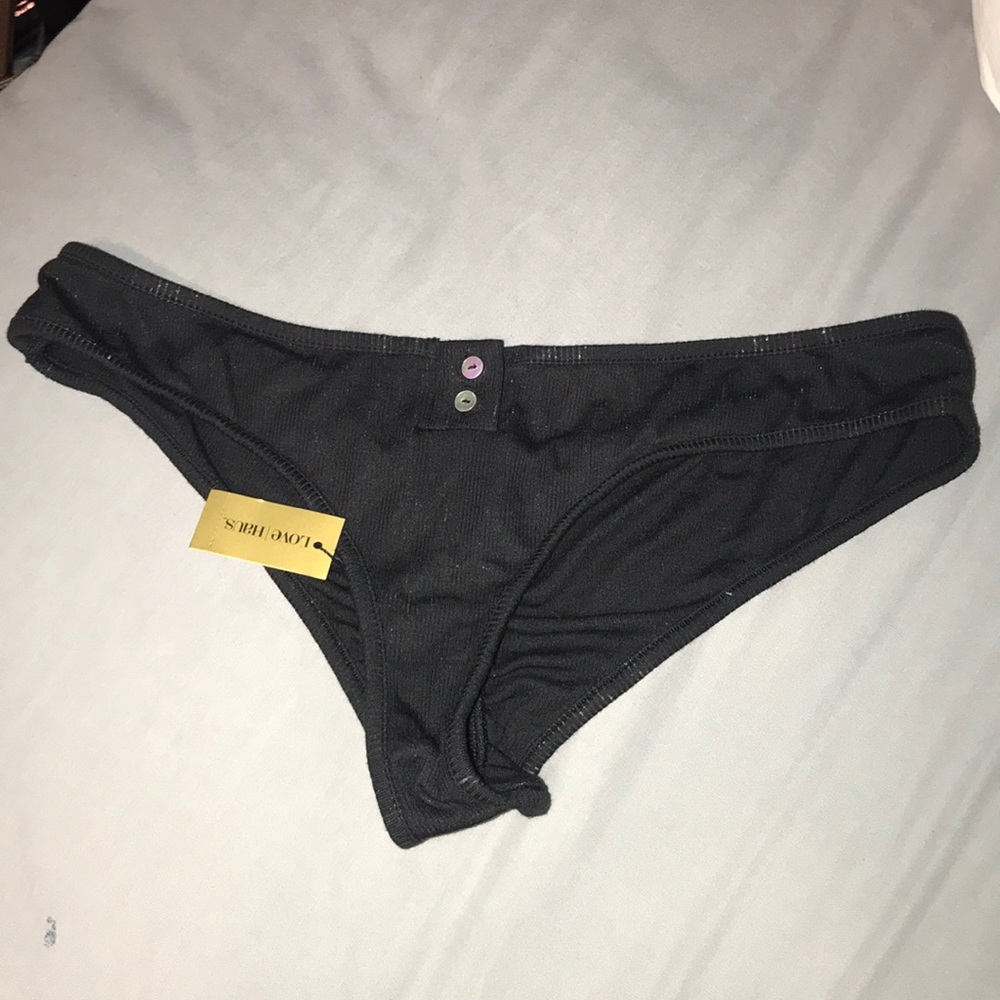 black cheeky cotton bottoms